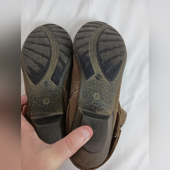 2/$30 Worthington Brown Suede Ankle Booties with Western Influence-(#123) - Picture 3 of 6